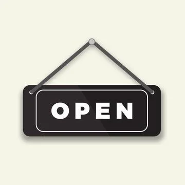 Open hanging sign vector illustration copy Stock Illustration