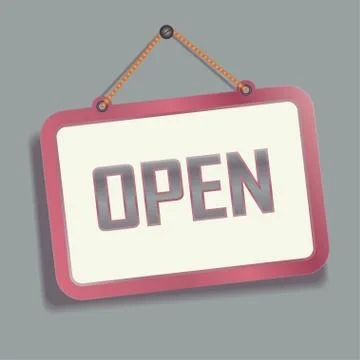 Open hanging Sign on the Wall Stock Illustration