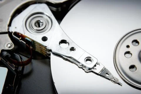 Open hard disk drive. The concept of data storage. Data array. Fotos de archivo