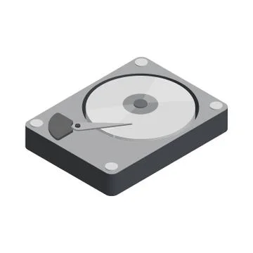 Open hard disk drive isometric design Stock Illustration
