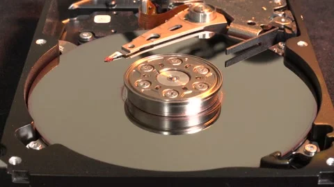 Open hard drive with flashing light effects on the surface - C0022 Stock Footage 320835824