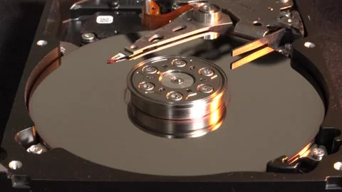 Open Hard Drive with Glowing Surface Effects - C0021B Stock Footage 320835415