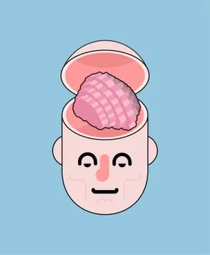 Open head and Brain isolated. Vector illustration Stock Illustration