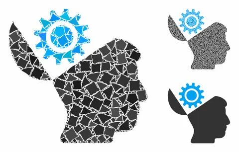 Open head gear Composition Icon of Unequal Parts Stock Illustration