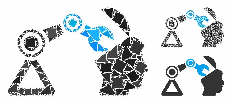 Open head surgery manipulator Composition Icon of Irregular Elements Stock Illustration