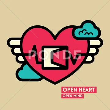Open heart and mind freedom concept illustration Stock Illustration