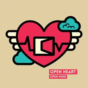 Open heart and mind freedom concept illustration Stock Illustration