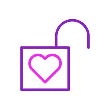 Open Heart Lock Icon. Concept of love, unlock, and connection. Stock-Illustration
