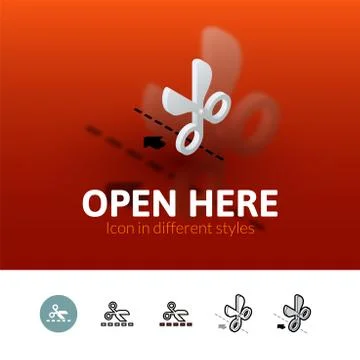 Open here icon in different style Stock Illustration