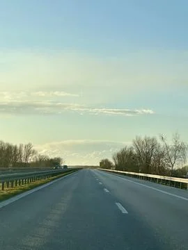 Open Highway with Endless Sky Stock Photos