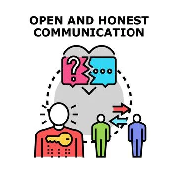 Open honest communication for understanding people dialog Stock Illustration