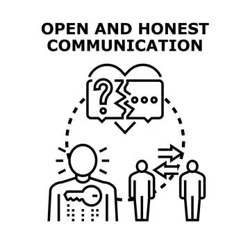 Open honest communication for understanding people dialog Stock Illustration