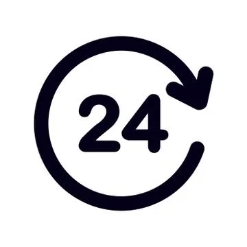 Open hours a day icon Stock Illustration