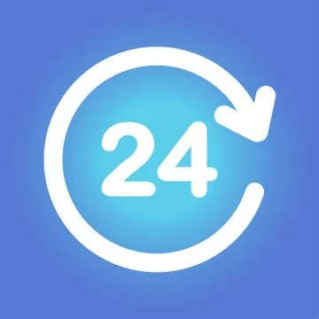 Open hours a day icon Stock Illustration