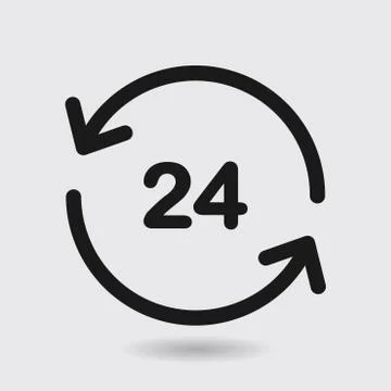 Open hours a day icon Stock Illustration