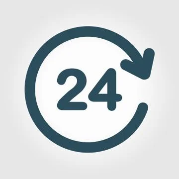 Open hours a day icon Stock Illustration