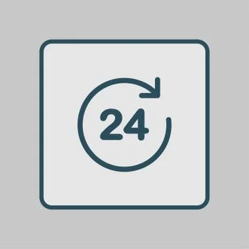 Open hours a day icon Stock Illustration