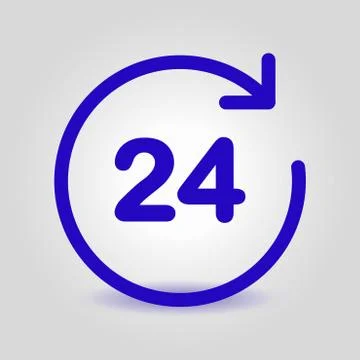 Open hours a day icon Stock Illustration