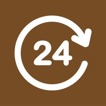 Open hours a day icon Stock Illustration