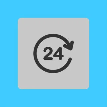 Open hours a day icon Stock Illustration
