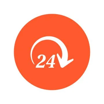 Open hours a day icon. Stock Illustration