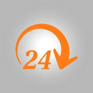 Open hours a day icon. Stock Illustration