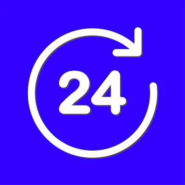 Open hours a day icon. Stock Illustration