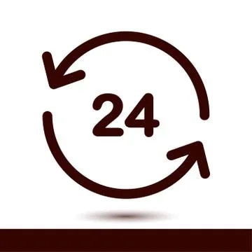 Open hours a day icon. Stock Illustration