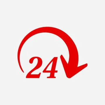 Open hours a day icon. Stock Illustration