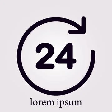Open hours a day icon. Stock Illustration