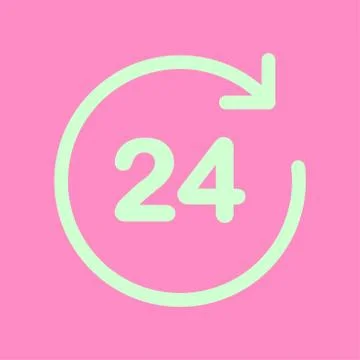 Open hours a day icon. Stock Illustration