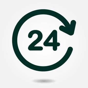 Open hours a day icon. Stock Illustration