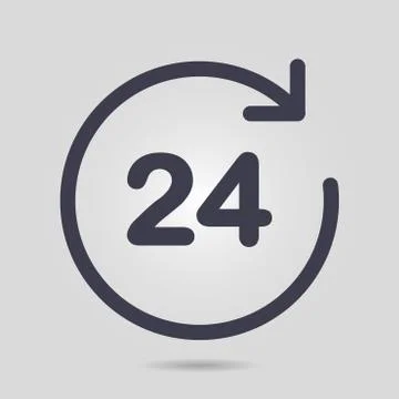 Open hours a day icon. Stock Illustration