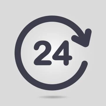 Open hours a day icon. Stock Illustration