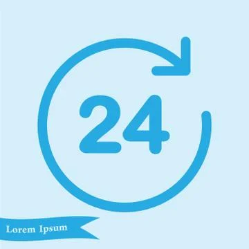Open hours a day icon. Stock Illustration