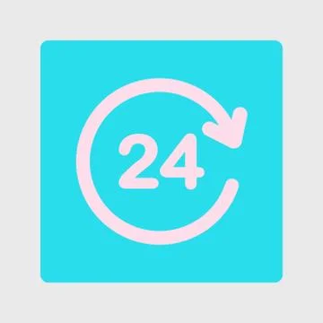 Open hours a day icon. Stock Illustration