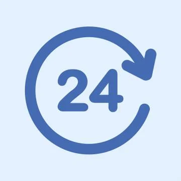 Open hours a day icon. Stock Illustration