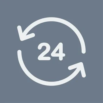 Open hours a day icon. Stock Illustration