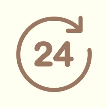 Open hours a day icon. Stock Illustration
