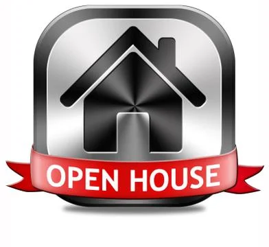 Open house button Stock Illustration