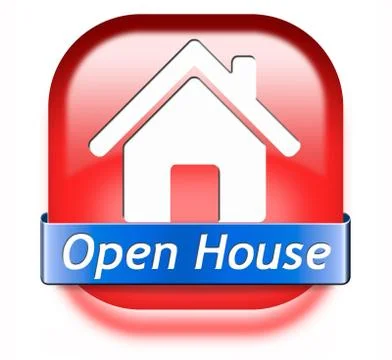 Open house button Stock Illustration