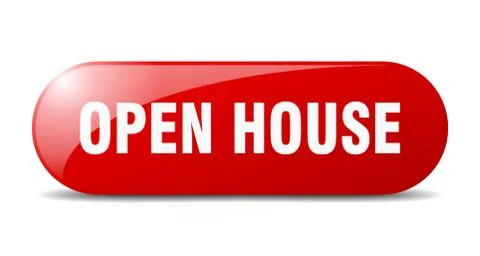 Open house button. open house sign. key. push button. 스톡 일러스트