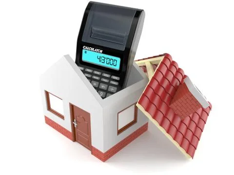 Open house with calculator Stock Illustration
