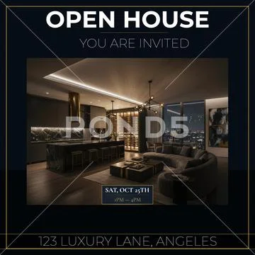 Open House Event Social Media PSD Template for Real Estate Agents PSD Template