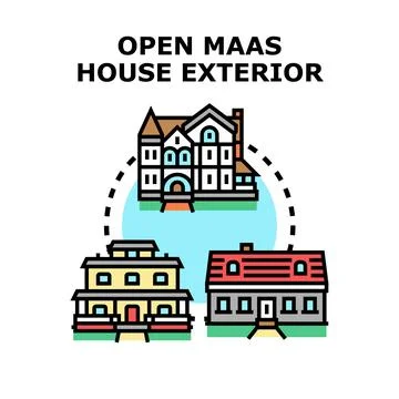 Open house exterior property selection concept Stock Illustration