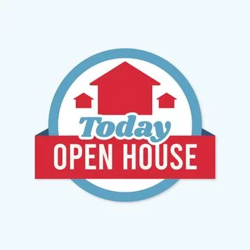 Open house label Stock Illustration