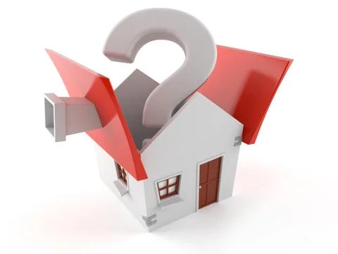 Open house with question mark Stock Illustration