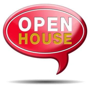 Open house red balloon Stock Illustration