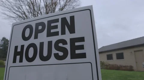 Open house sign close up Stock Footage 44386896