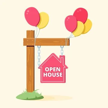 Open house sign concept Stock Illustration